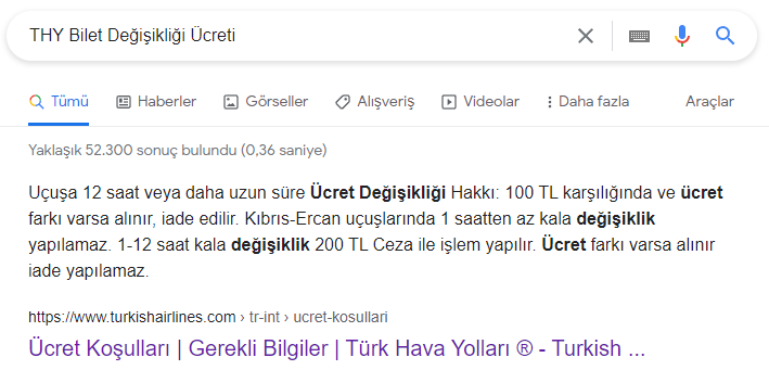 THY Bilet Değişikliği Ücreti