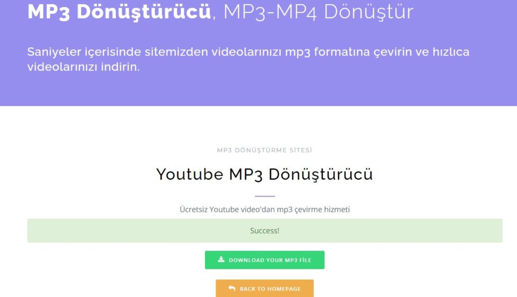 Youtube MP3 Dönüştürücü Sitesi