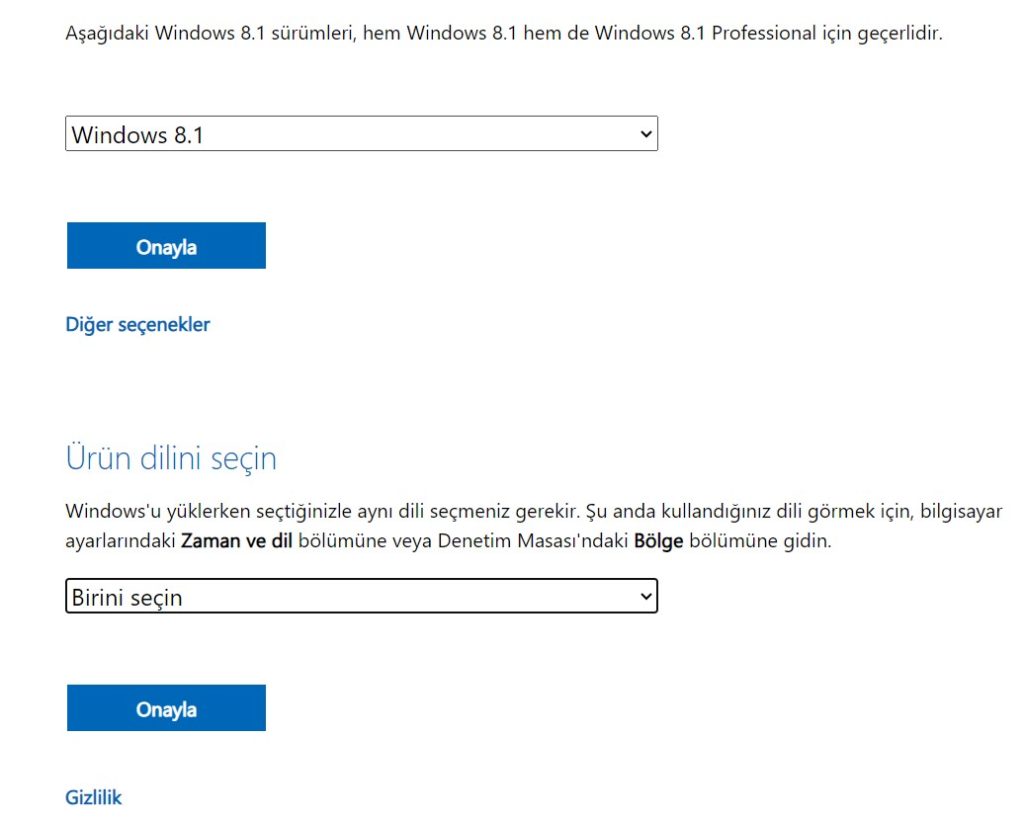 Windows 8.1 iso indir - Resmi Kaynak