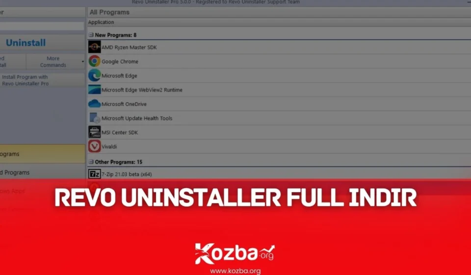 Revo Uninstaller Full İndir - (v5.4) - 2025 - KOZBA