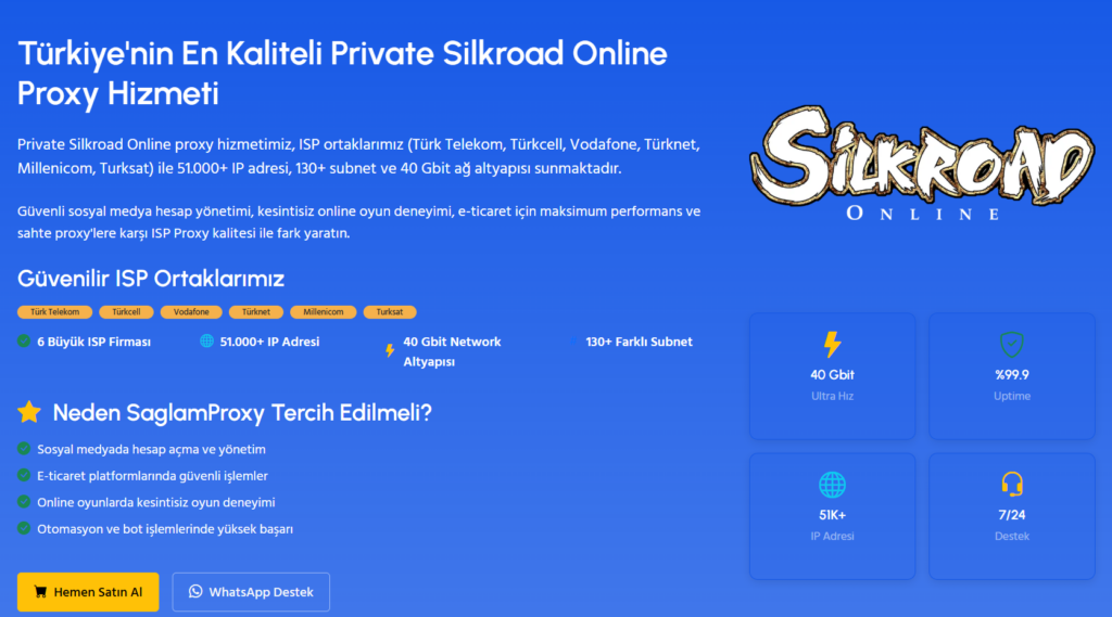 Knight Online, Metin2 ve Silkroad İçin Oyun Odaklı Proxy Çözümleri